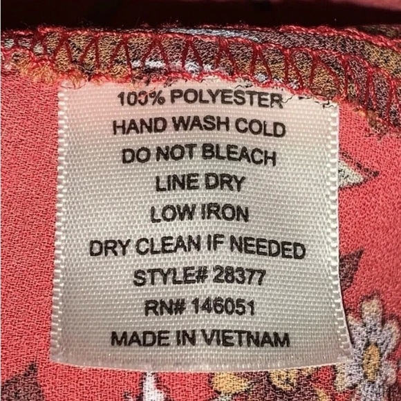 Monteau Red and Gray Wrap Blouse with Bell Sleeves NWOT - Picture 8 of 11